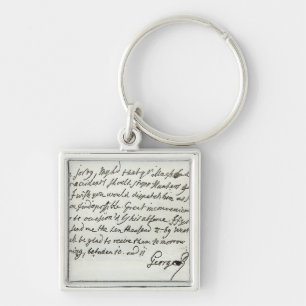 Letter from George II to the Duke of Newcastle Keychain