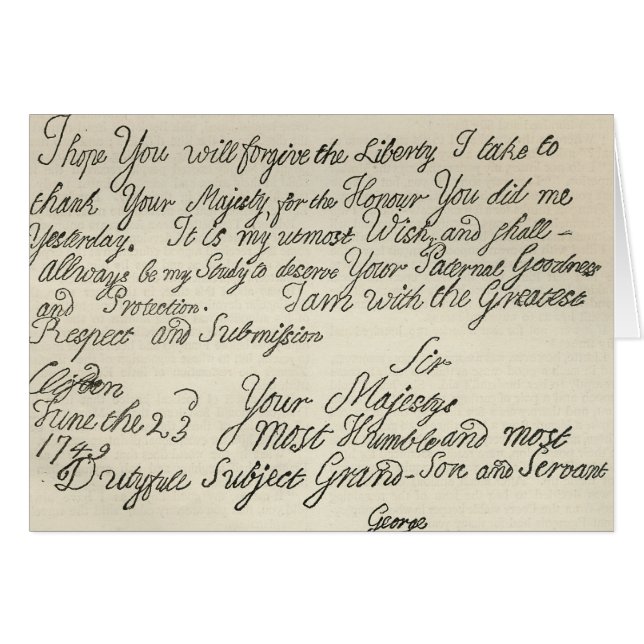 Letter from George III to his grandfather the (Front Horizontal)