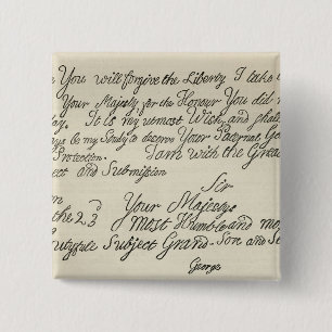 Letter from George III to his grandfather the 2 Inch Square Button