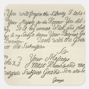 Letter from George III to his grandfather the Square Sticker