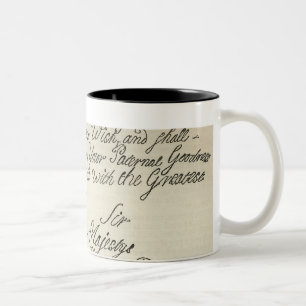 Letter from George III to his grandfather the Two-Tone Coffee Mug