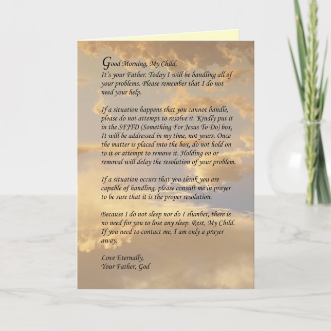 Letter From God Card (Front)