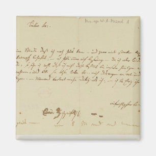 Letter from Mozart to a freemason, January 1786 Magnet
