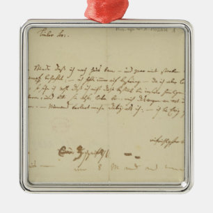 Letter from Mozart to a freemason, January 1786 Metal Ornament