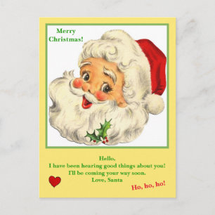 Letter from Santa Claus on cute Postcard