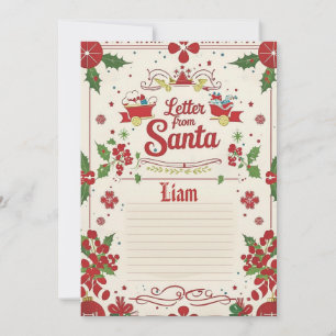 Letter from Santa Official North Pole Christmas Invitation