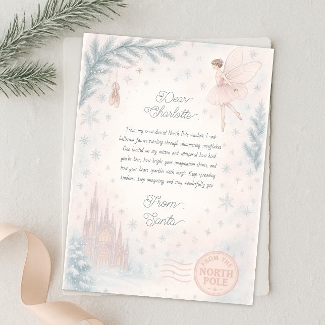 Letter From Santa - Sugar Plum Fairy Girly Magical Holiday Card (Creator Uploaded)