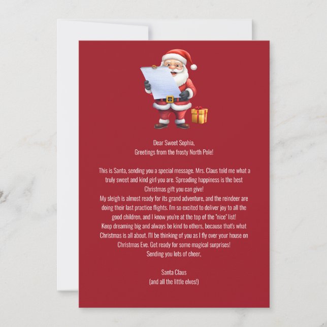 Letter From Santa's Desk Invitation (Front)