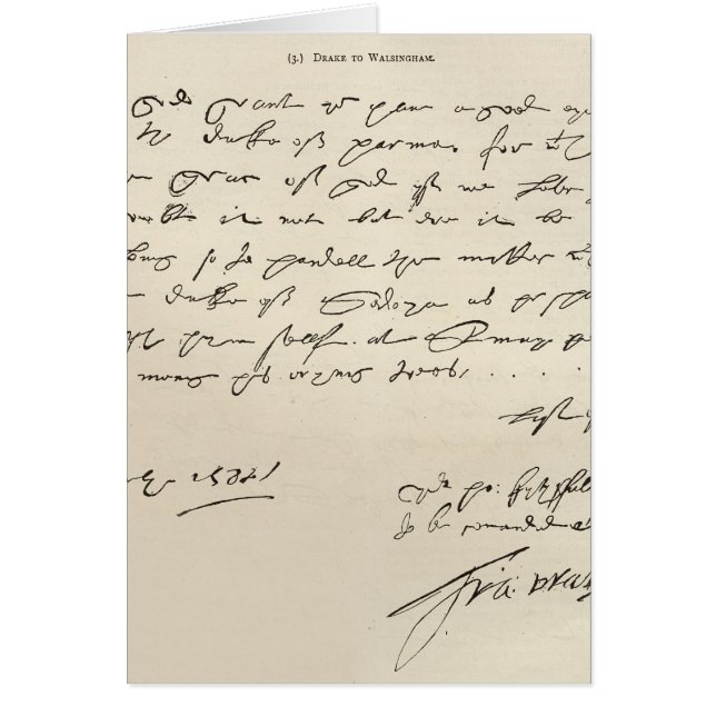 Letter from Sir Francis Drake (Front)