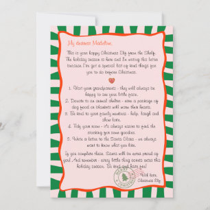 Letter from the Christmas Elf North Pole Deed List Invitation
