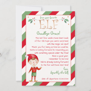 Letter from Your Elf Hello or Goodbye Customize Invitation