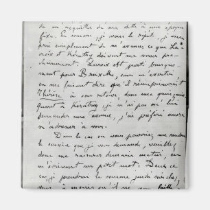 Letter from Zola to Edouard Manet  1868 Magnet