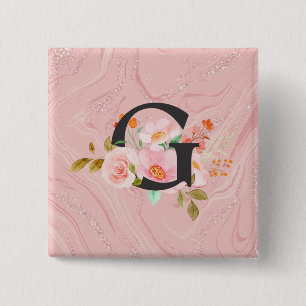 Letter G 2 Inch Square Button