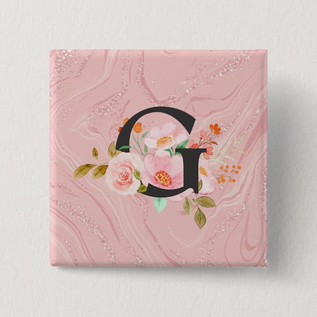 Letter G 2 Inch Square Button (Front)