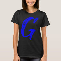 Letter G Alphabet Large Blue Graphic Initial