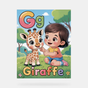 Letter G Alphabet Poster – G is for Giraffe 
