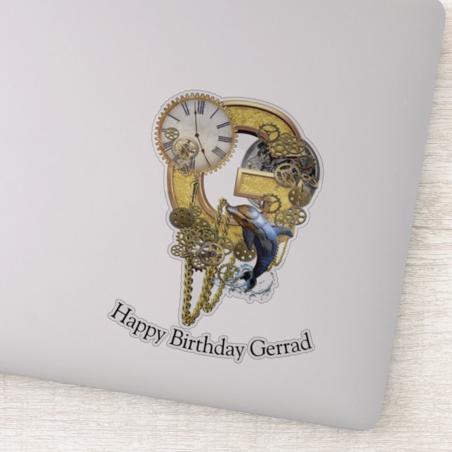 Letter G Birthday customization Sticker (Detail)