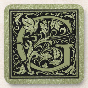 Letter G First Letter Monogram Coaster