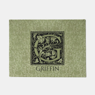 Letter G First Letter Monogram Personalized Doormat