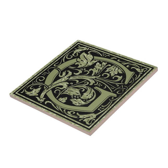 Letter G First Letter Monogram Tile (Side)