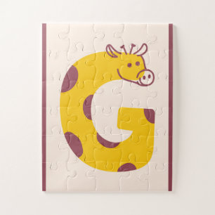 Letter "G" Giraffe Alphabet Art Jigsaw Puzzle
