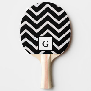 Letter G in black and white zigzags Ping Pong Paddle