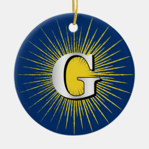 Letter G – masonic symbol Ceramic Ornament