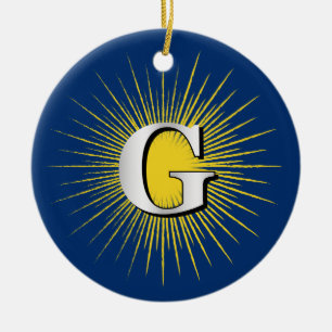 Letter G – masonic symbol Ceramic Ornament