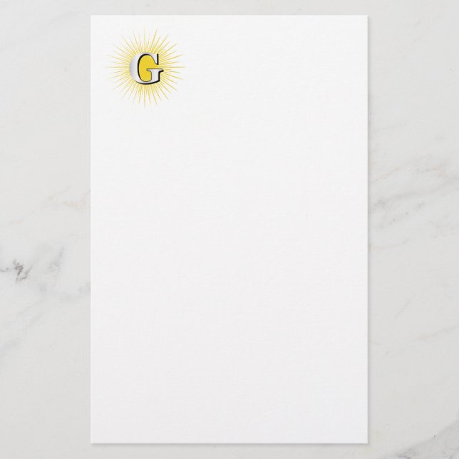Letter G – masonic symbol Stationery (Front)