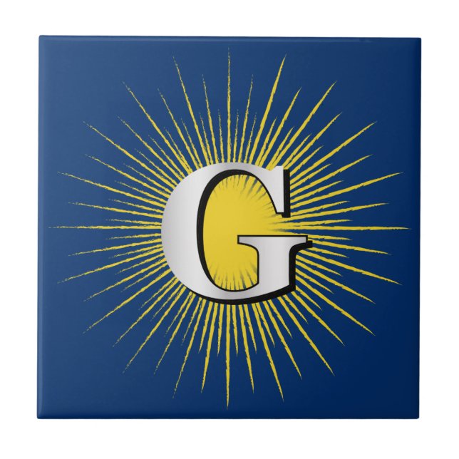 Letter G – masonic symbol Tile (Front)