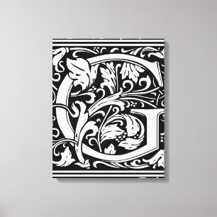 Letter G Medieval Monogram Art Nouveau Canvas Print
