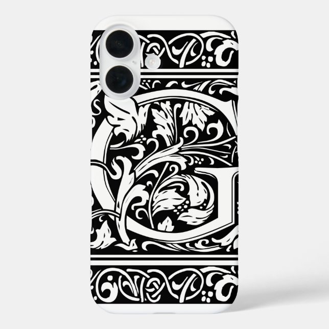 Letter G Medieval Monogram Art Nouveau Case-Mate iPhone Case (Back)