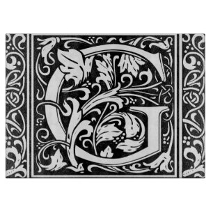 Letter G Medieval Monogram Art Nouveau Cutting Board