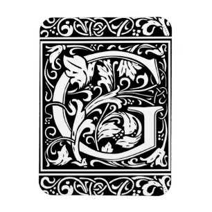 Letter G Medieval Monogram Art Nouveau Magnet
