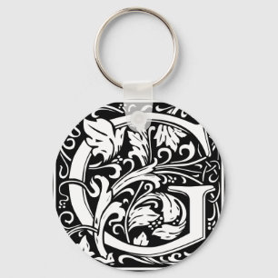 Letter G Medieval Monogram Vintage Initial Keychain