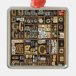 Letter G Metal Ornament