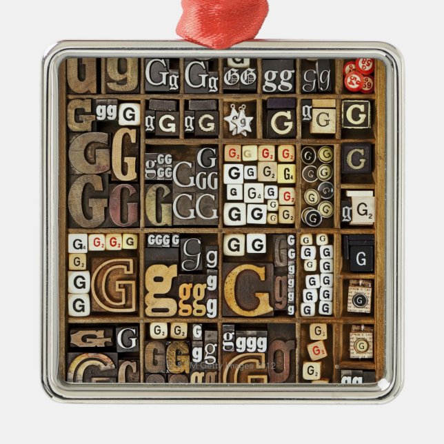 Letter G Metal Ornament (Front)