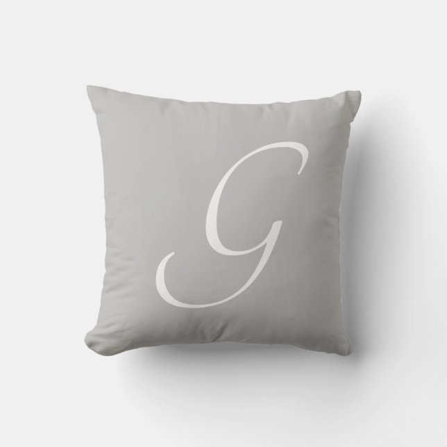 Letter G Monogram Initial Custom Throw Pillow (Front)