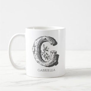 Letter G Monogram Modern Name Coffee Mug