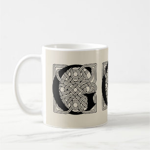Letter G Monogram Vintage Celtic Knot Print Coffee Mug