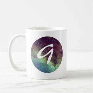 Letter 'G' Name Mug with Space Print Personalize