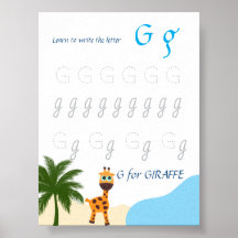 Letter G Tracing Poster for Kids