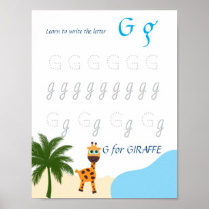 Letter G Tracing Poster for Kids