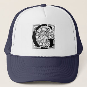 Letter G Vintage Celtic Knot Monogram Trucker Hat