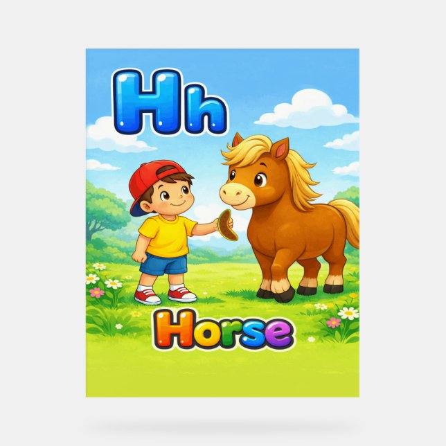 Letter H Alphabet Poster – H is for Horse (Front)