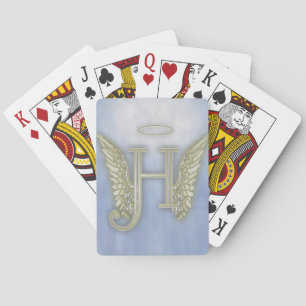 Letter H Angel Monogram Playing Cards