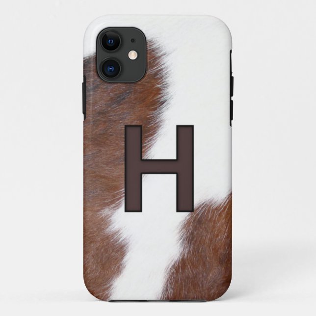 Letter H Brand on Cowhide print iphone 5 case (Back)
