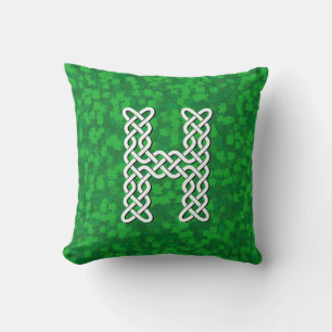 Letter H Celtic Knot Alphabet Throw Pillow
