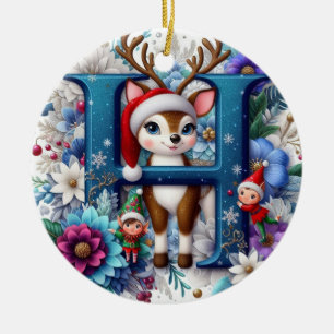 Letter h ceramic ornament