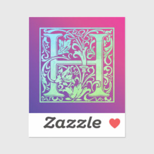 Letter H Colorful Vintage First Letter Gradient